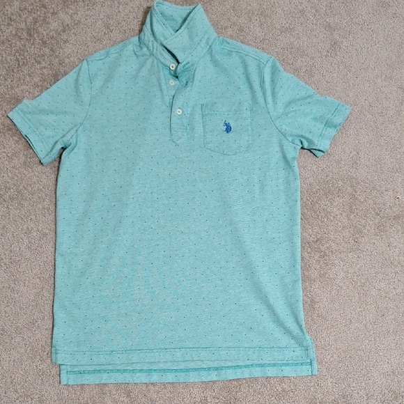 Men's Aqua Polo Shirt - Picture 1 of 4